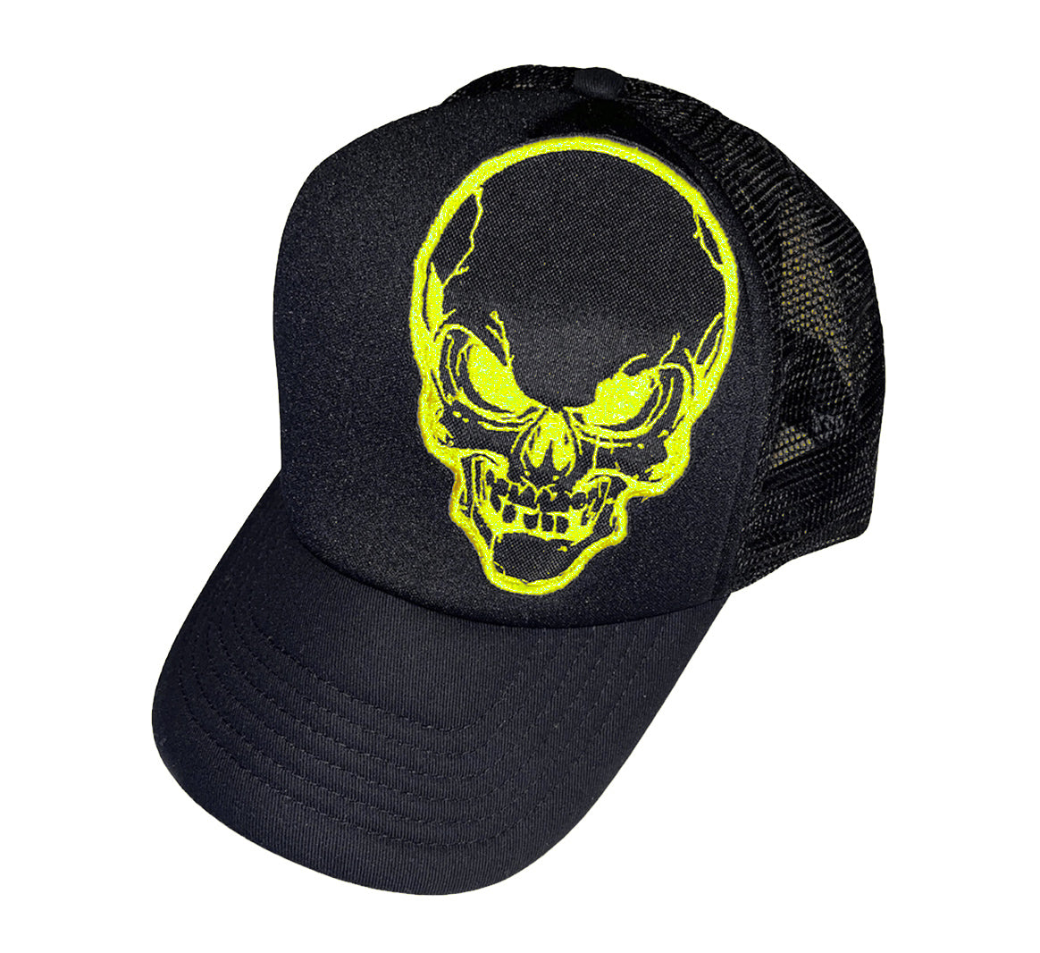 HAKKEN TRUCKER HAT SKULL NeonYellow